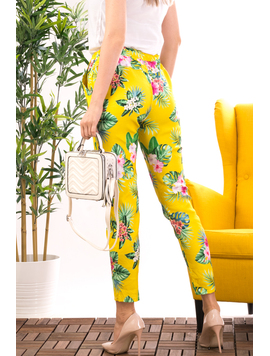 Pantaloni Dama Panza Beth Galben si Verde